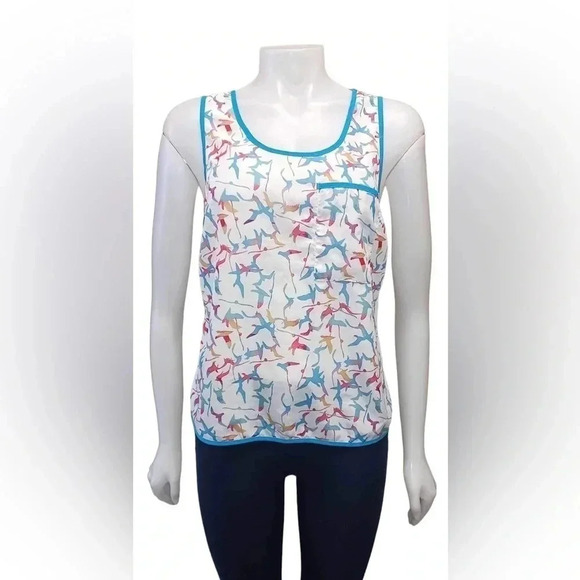 Pink Martini Bird Pattern Sleeveless Tank Top Size XS - Picture 2 of 8
